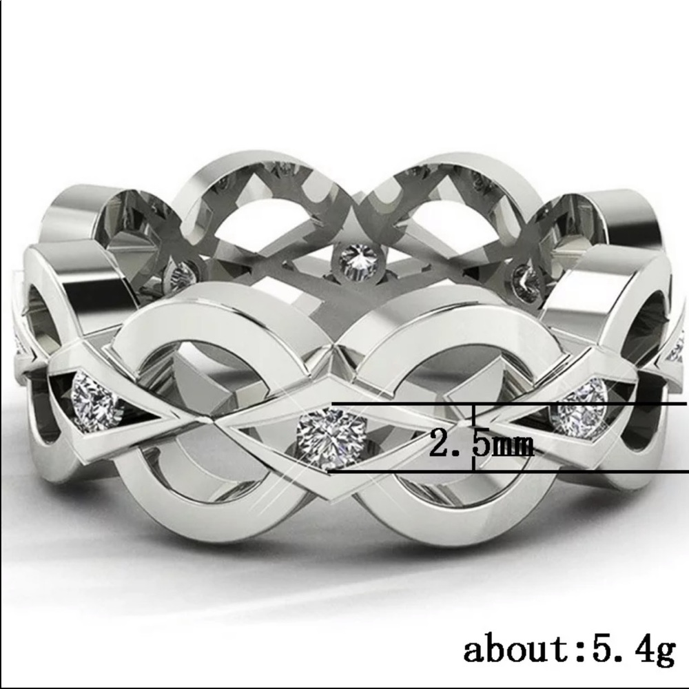 New Women’s 925 Silver Diamond Girls Ring - Picture 5 of 5